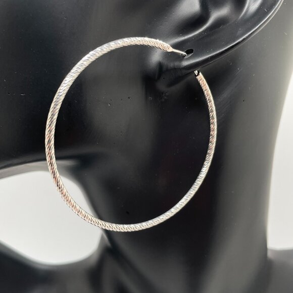 925 Sterling Silver Hoops - Picture 2 of 7